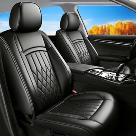 Banklif Fit for Jetta Car Seat Covers Compatible with VW Volkswagen Jetta 2008-2025 2026-Waterproof Breathable Leather Automotive Seat Cushions, Airbag Compatible, Full Set 5 Seats(Black)