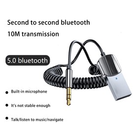 Bluetooth Aux Adapter USB to 3.5Mm Audio Aux Adapter Car Bluetooth Receiver Bluetooth 5.0 HD Call AUX Adapter