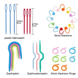 Wooden Crochet Hooks Set, 20 Pieces, Bamboo Crochet Hooks, Crochet Needles with Embroidery Needles, Stitch Holder, Knitting Marker, Portable Bag for Household Knitting Crafts