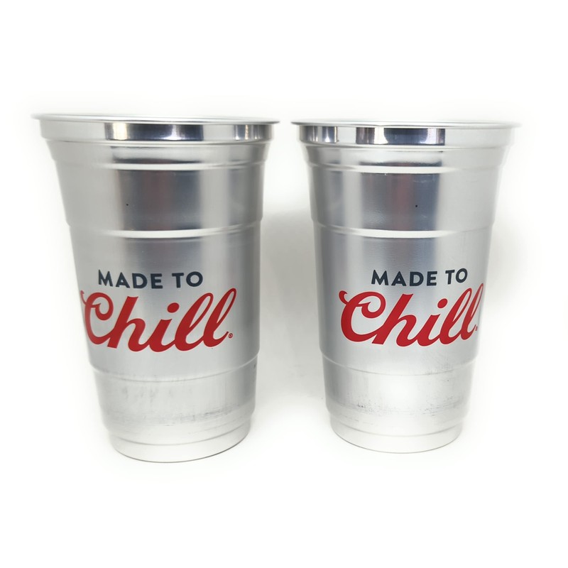 Coors Light Metal Aluminum 22 Ounce Cups - Set of
