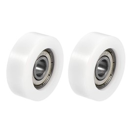 uxcell 608ZZ Ball Bearing Guide Pulley Roller Round Wheel 8x32x12mm Double Metal Shielded (GCr15) Chrome Steel Bearings 2pcs