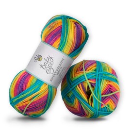 Baby Bee 3 - Light Yarn for Crocheting & Knitting – Soft Yarn Skein – 377 Yards of Acrylic & Polyamide Yarn for Crocheting Blankets, Hats, & More – Craft Supplies for Handcrafting, Bubblegum