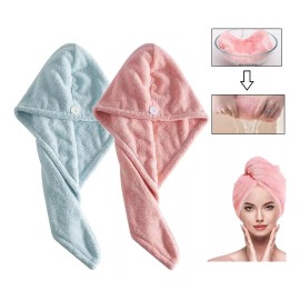 Dolores Toalla Cabello Secado Rápido Microfibra Gorro Turbante 2 Uds