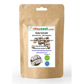 500 Kelp Tablets 600 mg (from 120.0 mg Extract 5:1) Per Tablet – Delivers up to 900 µg Iodine – Currently Highest Dosage – No Magnesium Stearate