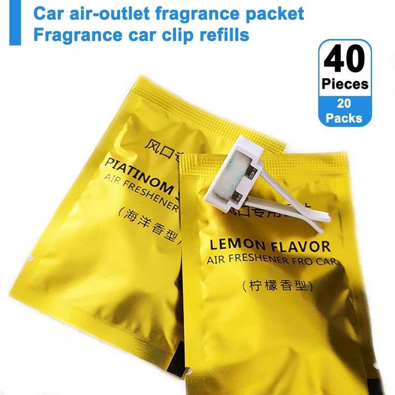 40 Pieces/20 Pack Car Air Vent Clip Freshener Replacement Pads,