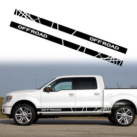 SUNBREATH Compatible with 2PCS Car Body Modified Sport Style Stripe Sticker Graphic Vinyl Racing Decal Decoration Accessories for Pickups Black