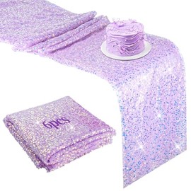 6 caminos de mesa de lentejuelas iridiscentes, 12 x 72 pulgadas, camino de mesa de sirena con lentejuelas brillantes para boda, fiesta de cumpleaños, ceremonia, decoración de mesa