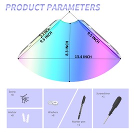 Sezanrpt 9.5x9.5 Inch Acrylic Corner Floating Shelf Set of 2, Iridescent Corner Wall Shelf for Home Décor, Speakers, Security Cameras, Toileries, Plants, Figures, Cosmetics, Books