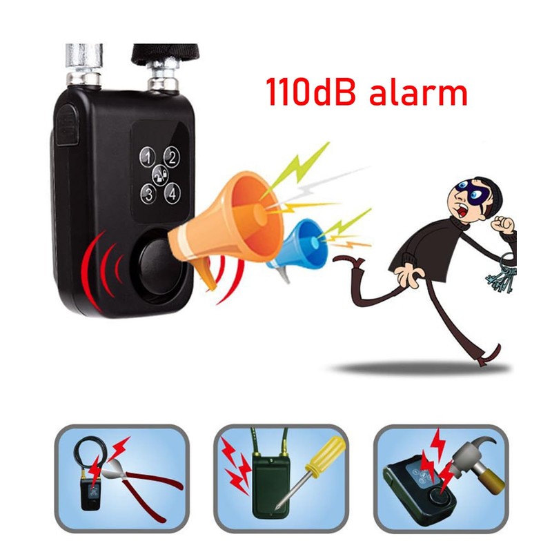 Mengshen Waterproof Bike Alarm Lock with GPS Tracker‌ 110dB Loud