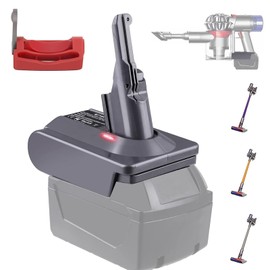 New V8/V7 Battery Adapter Compatible with Dyson V8 Battery Adapter for Milwaukee M18 18V Battery to Dyson V7/V8 Handheld Vacuum Converter for Dyson V7/V8 Series Vacuum Cleaner, with Trigger Lock