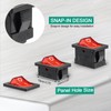 QTEATAK KCD1 On/Off 3-Pin 2-Position Snap 10A/125V, 6A/250V Red LED