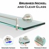 KOCOK 24 Inch Glass Bathroom Shelves,Brushed Nickel Floating Shelves for