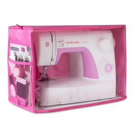 Addicted DEPO Sewing Machine Cover with Convenient Pockets - Protective Quilted Dust Cover Pro - Universal for Most Standard Singer & Brother Machines - | Rodi's (Pink-Visible)