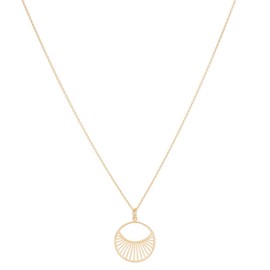 Pernille Corydon N570g Women's Daylight Short Gold Chain Round Circle Pendant Sun Ring Silver Gold-Plated Variable Length 40-48 cm, Sterling Silver, corydon