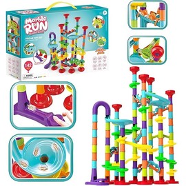 Rock Goldfish Marble Run Set - 142 Pcs STEM Learning Toy for Kids 4-8 Track, Race Tracks for Kids, Marble Tower, Construction Building Blocks Toys(G49)