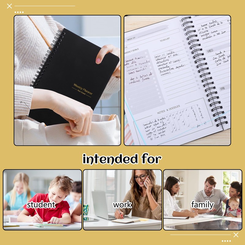 Weekly Planner Notebook, A5 To Do List Notebook 52 Weekly