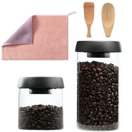 YABAHU Vacuum Coffee Canister 2-Pack - 40oz & 30oz Coffee Storage Containers, Airtight Glass Coffee Containers for Freshness & Optimal Preservation