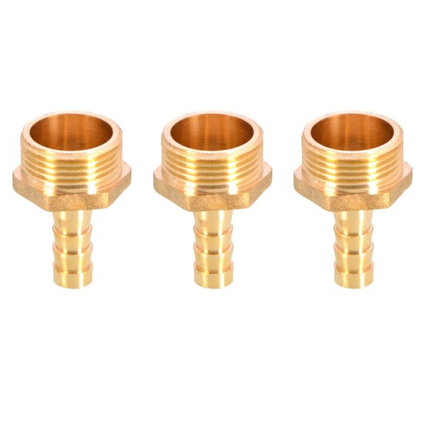 3 x Brass 10mm to 3/4" Male BSP Pipe Adapter