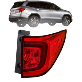labwork Tail Lamp Light Replacement for Honda Pilot 2016-2018 Passport EX-L Elite 2022-2023 Red Lens Passenger Side Halogen Brake Light Outer 33500TG7A01 HO2805107