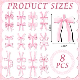 Skyygemm 12 Pcs Pink Bow Magnetic Bookmarks Coquette Style Bookmarks Magnetic Preppy Cute Book Makers Clips for Book Lovers Reading Lovers Women Gifts