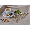 GRAEWE Espresso Spoons Gold Plated with Rose Design 6 Pieces