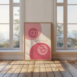 How Lucky Are We, Trendy Kisses Wall Art, Lucky 8 Ball Print, Coquette Bow Cowgirl Boots, Cute Aesthetic Art, Preppy Dorm Decor, Set of 3 - Style: Style 2, Size: 24x24