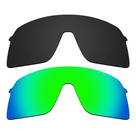 Alphax 2 Pcs Black & Green Polarized Replacement Lenses for Oakley Sutro Lite OO9463 Sport Sunglsses