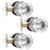 NIZADO Interior Glass Door Knobs 3 Pack, Crystal Door Knobs