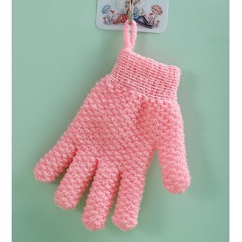 zolyet Guantes exfoliantes, Guantes de baño para Ducha, Guantes de Lavado exfoliantes, Adultos, niños, Cara, Guantes exfoliantes para Ducha, Paquete de 2, Color Rosa 2