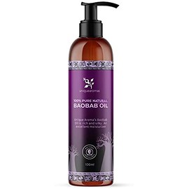 Unique Aromas Organic Baobab Body Oil - Baobab Moisturizer Oil for Face, Hair, Skin & Nails | Foot & Body Massage | Cold Pressed & Unrefined Oil for Smooth Skin| Vegan, Non-GMO & Gluten Free – 250ml