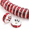 Weebee 100Pcs Rondelle Spacer Beads Crystal Charms Silver Plated Czech