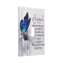 Blue Butterfly Vintage Floral Grey Flower Single Toggle Light Switch Covers Decorative 1 Gang Wall Plate Bible Inspirational Quote Electrical Switchplate Faceplate for Farmhouse Bathroom Decor