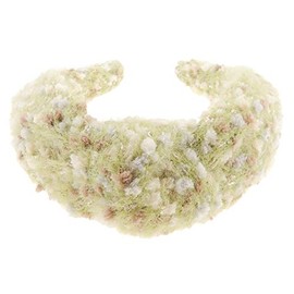 Womens Girls Soft Chunky Boucle Tweedy Wool Look Top Knot Twist Wide Thick Fashion Formal Evening Boho Vintage Headband Alice Band Hair Hairband Christmas Birthday Wedding Guest Bridesmaid (Mint)