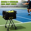 Jacgood Tennis Ball Hopper Cart with 4 Wheels，Foldable Large Capacity