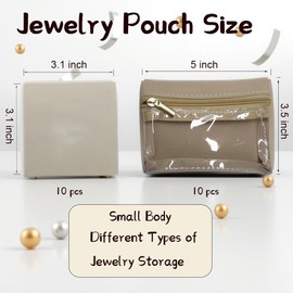 20Pcs Jewelry Bags for Women Jewelry Organizers and Storage Jewelry Pouch Jewelry Roll Organizer for Travel Jewelry Case Jewelry Travel Case Earrings Jewelry Box Ewelry Box with Polishing Cloth (20)