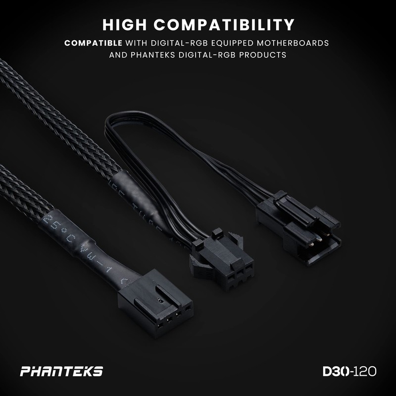 PHANTEKS D30 PWM Regular Airflow D-RGB Fan - 120mm -