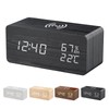 Suokomr Alarm Clock, Digital, Multifunctional, Wood Grain Design, USB Powered,