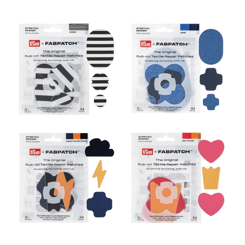 Prym FabPatch 921015 - Set di 3 toppe termoadesive con