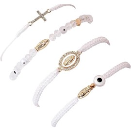 Pink String Evil Eye 7 Knot Lucky Bracelets Mexican Braclets Red Braided Black Rope San Judas Bracelet Virgin Mary Amulet  for Women Men - Color: Green San Judas