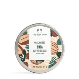 The Body Shop Shea Body Butter (1x 200ml), Shea Butter Body Moisturiser, Body Cream for Dry Skin, 96H Nourishing Moisture, Body Care, Non-Greasy, Non-Sticky Vegan Formula