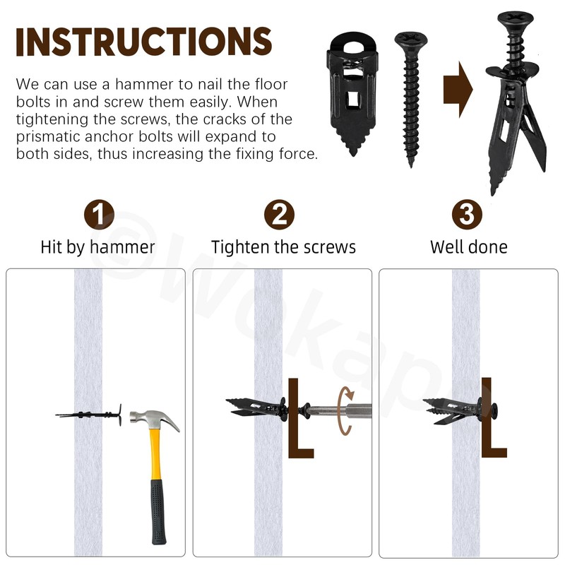 Wokape 201PCS 100 Set Self-Drilling Anchors Kit, 4 Different Sizes