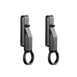 KGDUYC 2 x Heavy Duty Key Holder Belt with 4 Pieces Metal Key Rings, Key Fob Tactical Stainless Steel Men's Key Clip for 3.8-5.7 cm Wide Service Belt for Police and Fire Brigade