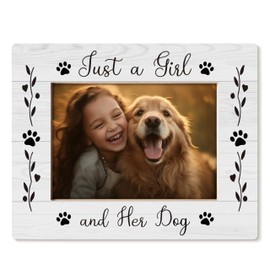 HUKINE Dog Picture Frame 5x7, Dog Mom Gifts Photo Frame 4x6, Just a Girl and Her Dog, Dog Gifts for Dog Lovers for Women
