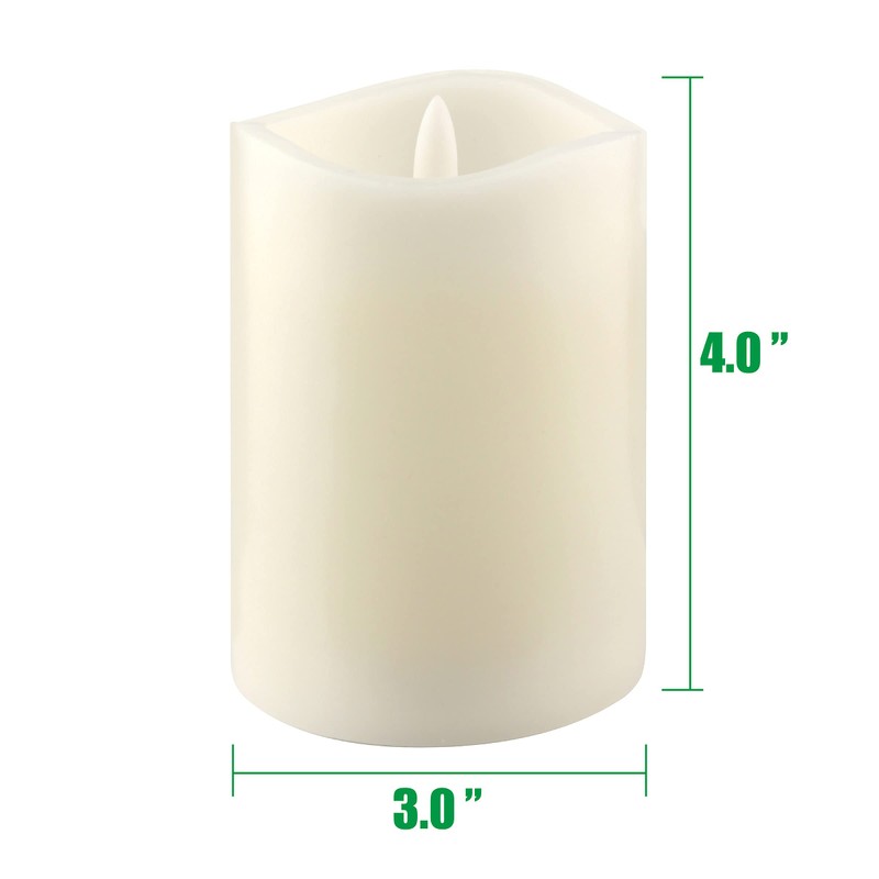 Stonebriar 6 Count Real Ivory Wax 3x4 Flameless LED Pillar