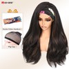 Yaki Curly Headband Wig For Black Women 26 Inch Brown