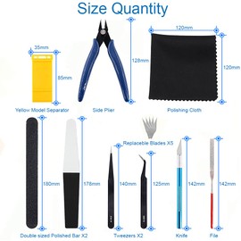 MMOBIEL Gundam Model Tool Kit for Model Assemble Building Repairing and Fixing DIY Craft Kit - Hobby Building Craft Set - Model Basic Tools Craft Set - 14 Pcs