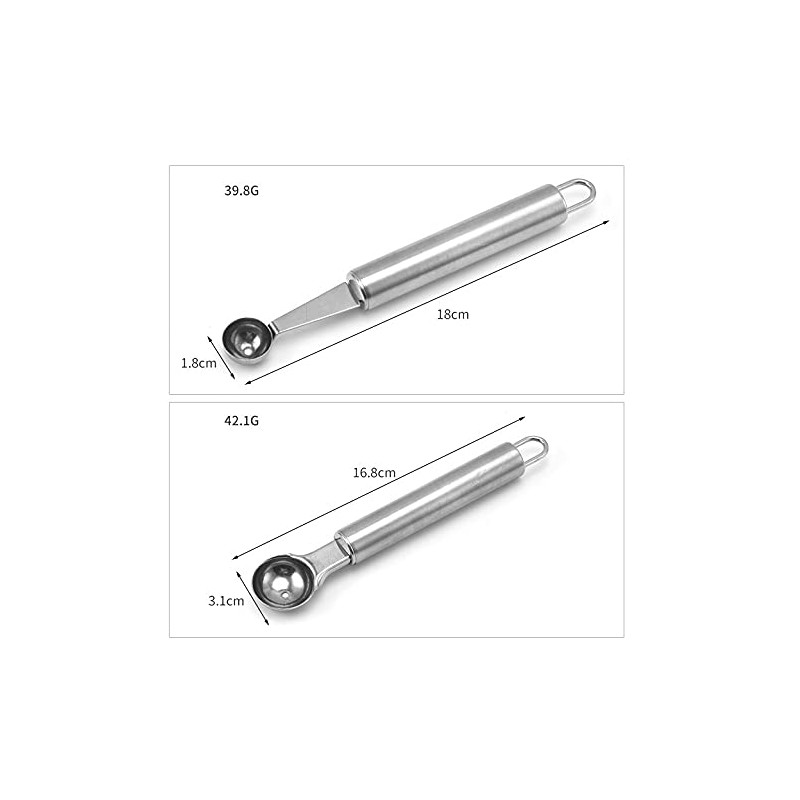 Set of 2 Fruit Spoons, Carving Tools, Hollower, Fruit Decorator,