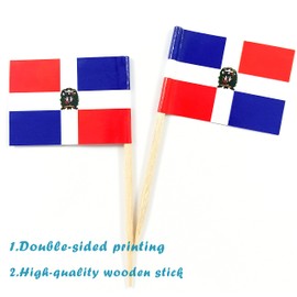 JBCD Dominican Toothpick Flag Mini Small Cupcake Topper Flags, 200pcs