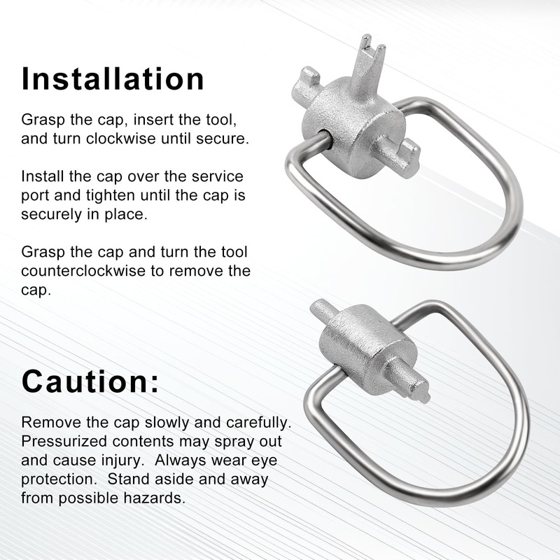 2pcs Locking Cap Key for R410A & R22 Refrigerant, Tamper-Proof