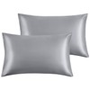 Yorkshire Bedding Satin Pillow Cases 2 Pack – Luxurious Grey